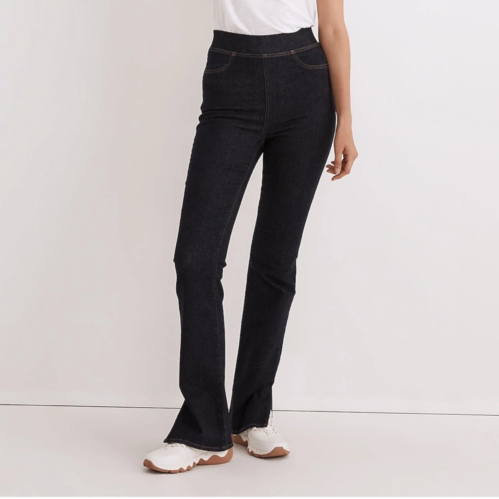 MADEWELL Pull on Skinny Flare Jeans in Havenley Wash NEW Sz 24 Split hem